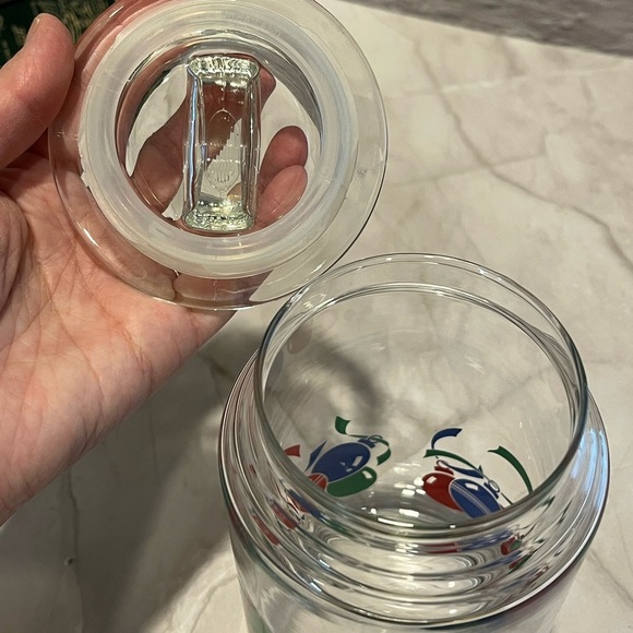 VINTAGE Glass Jar with Lid – Holiday Ornaments Design - Picture 3 of 9